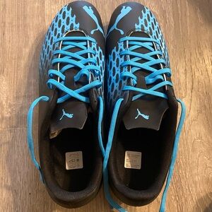 Puma Blue and Black Soccer Cleats